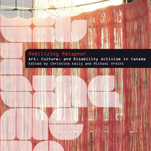 Cropped shot of a red book cover with abstract white and red etchings.
